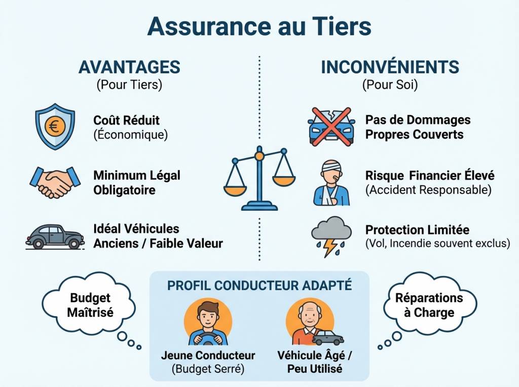 Assurance auto au tiers, avantages inconvénients : pour quel profil de conducteur est-elle adaptée ?